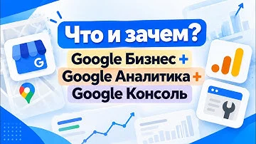 Что и зачем? — Google Бизнес + Google Аналитика + Google Консоль.